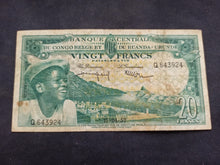 Charger l&#39;image dans la galerie, Congo Belge : 20 Francs 1957 (Ref 2607)
