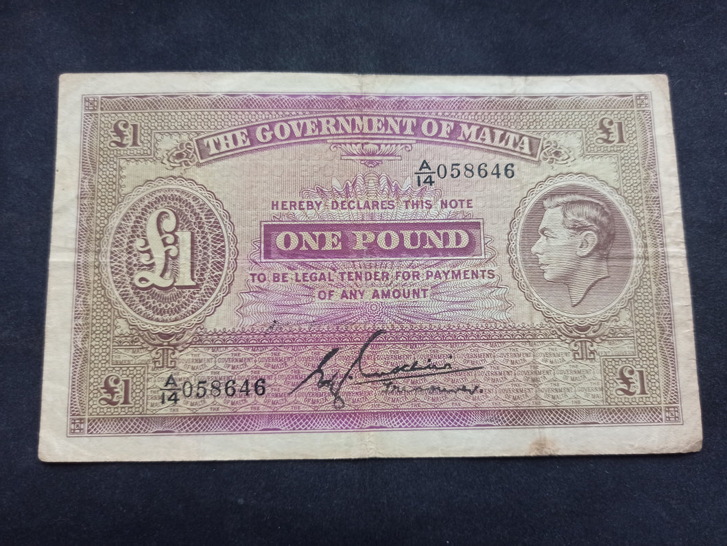 Malte : One Pound 1940 (Ref 2623)