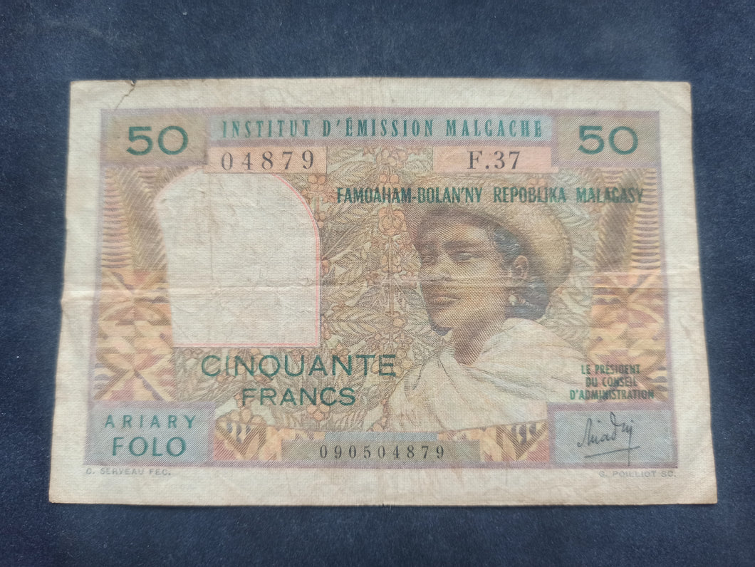 Madagascar : 50 Francs 1962 (Ref 2680)