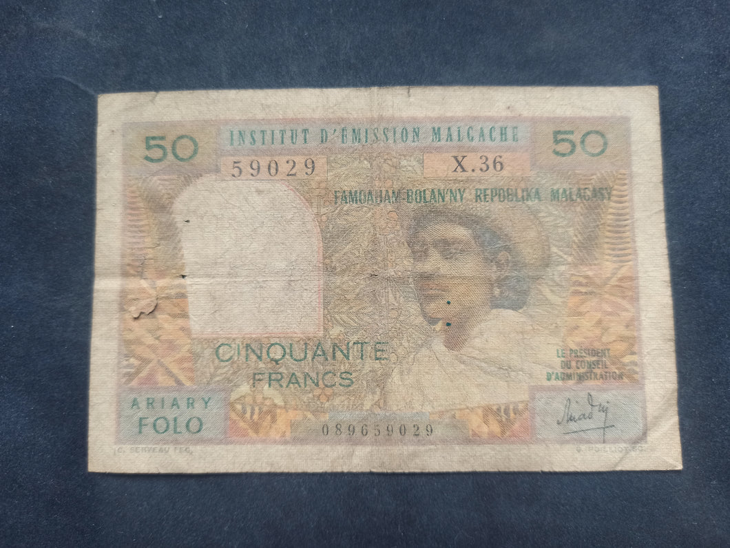 Madagascar : 50 Francs 1962 (Ref 2681)