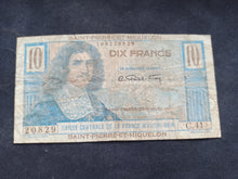 Charger l&#39;image dans la galerie, Saint Pierre &amp; Miquelon : 10 Francs 1947 Colbert(Ref 2700)
