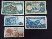 Charger l&#39;image dans la galerie, Espagne : Lot de 5 Billets 1000 / 500 / 200 Pesetas (Ref 2617)
