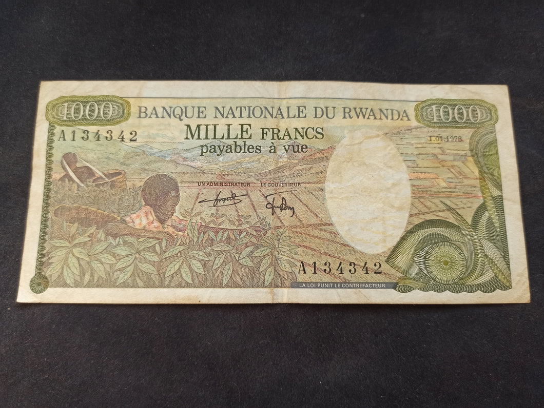 Colonies Françaises : Rwanda : 1000 Francs 1978 (Ref 2634)