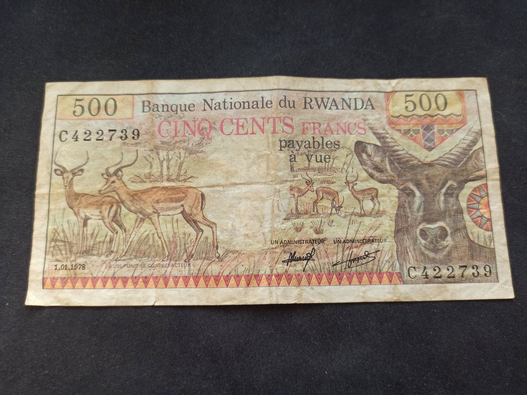 Rwanda : 500 Francs 1978 (Ref 2635)