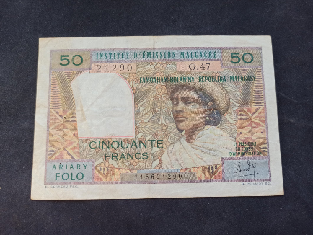 Madagascar : 50 Francs 1969 (Ref 2636)