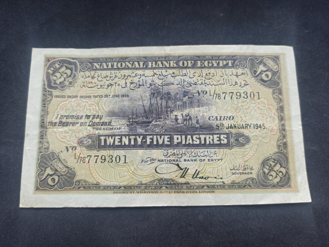 Egypte : 25 Piastres 1945 (Ref 2679)