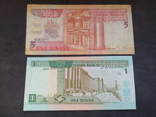Charger l&#39;image dans la galerie, Jordanie : 1 et 5 Dinar 1997 et 2001 (Ref 2682)
