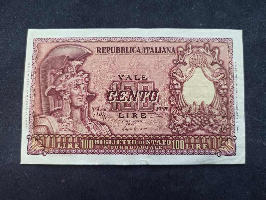 Italie : 100 Lire 1951 (Ref 2700)