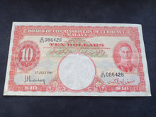 Charger l&#39;image dans la galerie, Malaya : 10 Dollars 1941 (Ref 2708)
