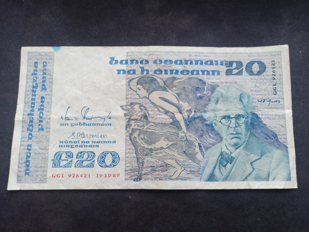 Irlande : 20 Pounds 1989 (Ref 2750)