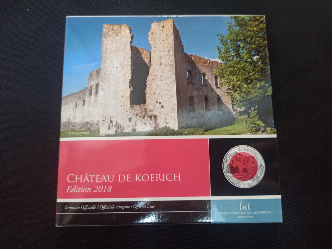 Luxembourg : 5 Euro 2018 Château de Koerich ; avec pochette