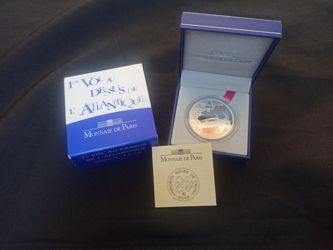 France : 1 Euro 1/2 BE Argent 2002 : Vol Atlantique