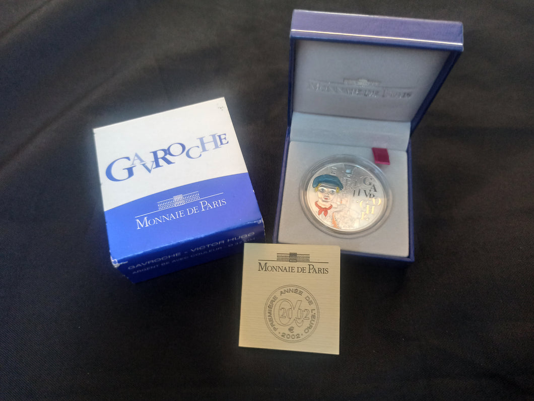 France : 1 Euro 1/2 BE Argent 2002 : Gavroche Colorisé