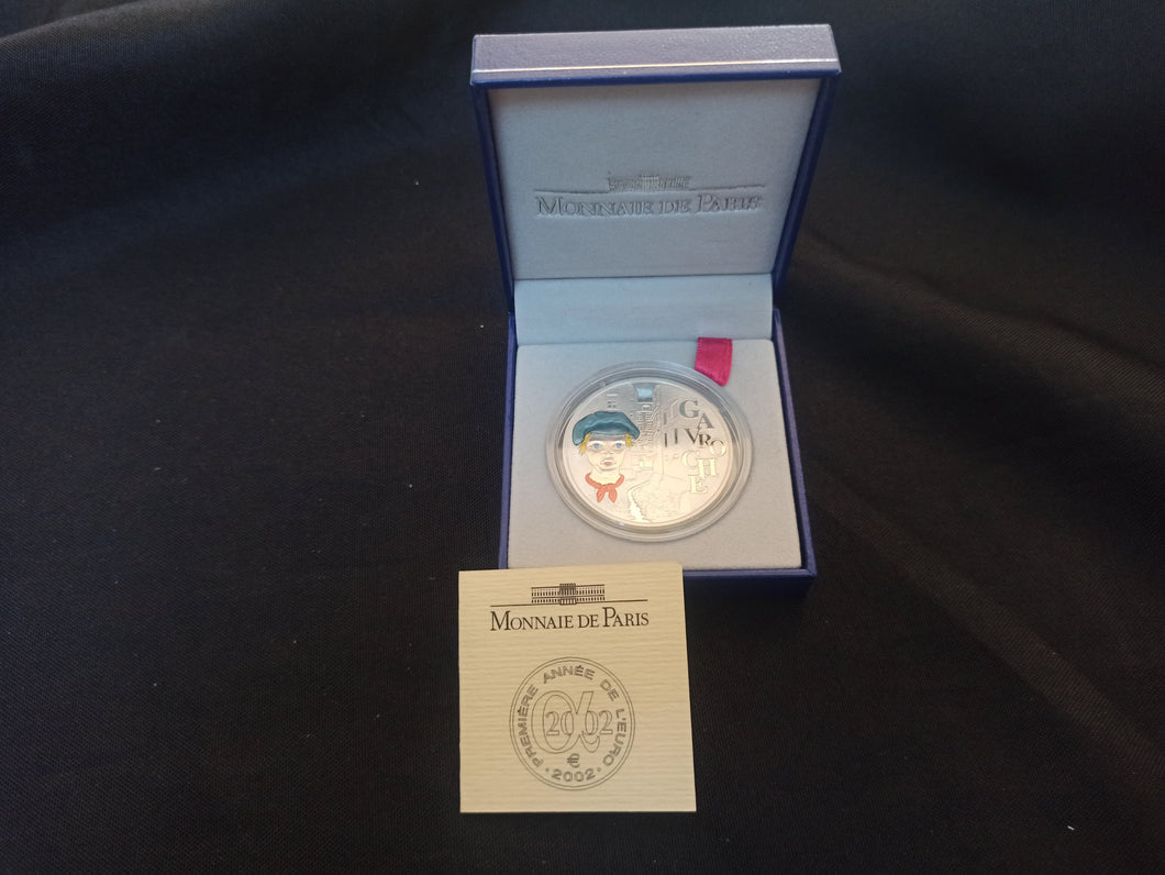 France : 1 Euro 1/2 BE Argent 2002 : Gavroche Colorisé
