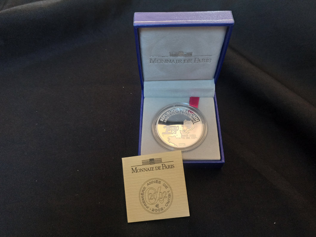 France : 1 Euro 1/2 BE Argent 2002 : Vol Atlantique