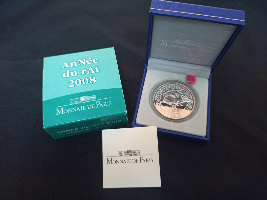 France : 1/4 Euro BE Argent 2008 : Année du Rat