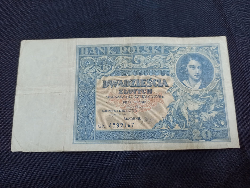 Pologne : 20 Zlotych 1931 (Ref 2843)