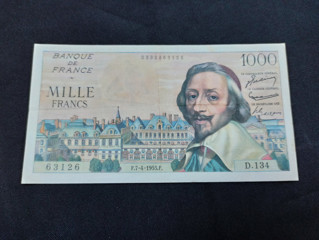 1000 Francs Richelieu (7-4-1955) (Ref 2868)