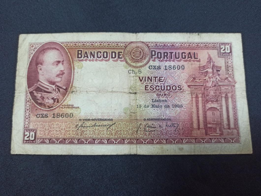 Portugal : 20 Escudos 1938 (Ref 2890)