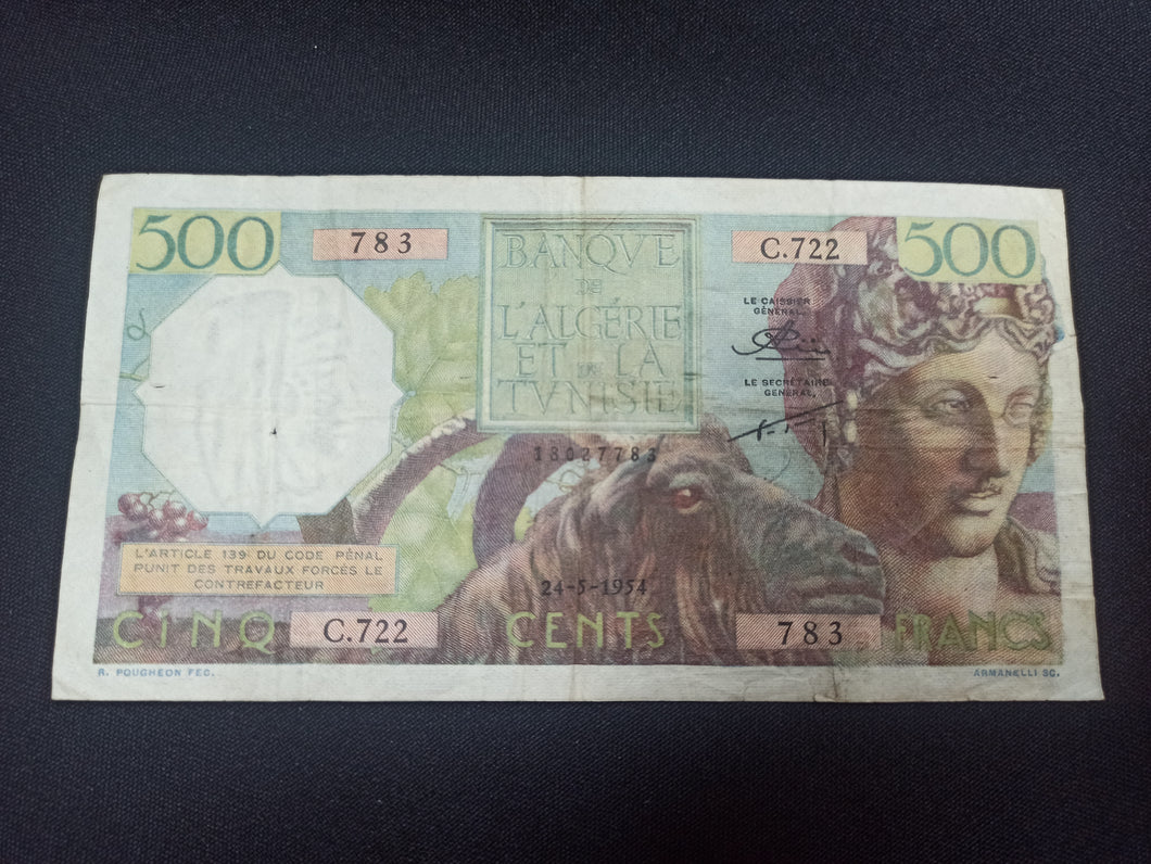 Algérie : 500 Francs 1954 (Ref 2933)
