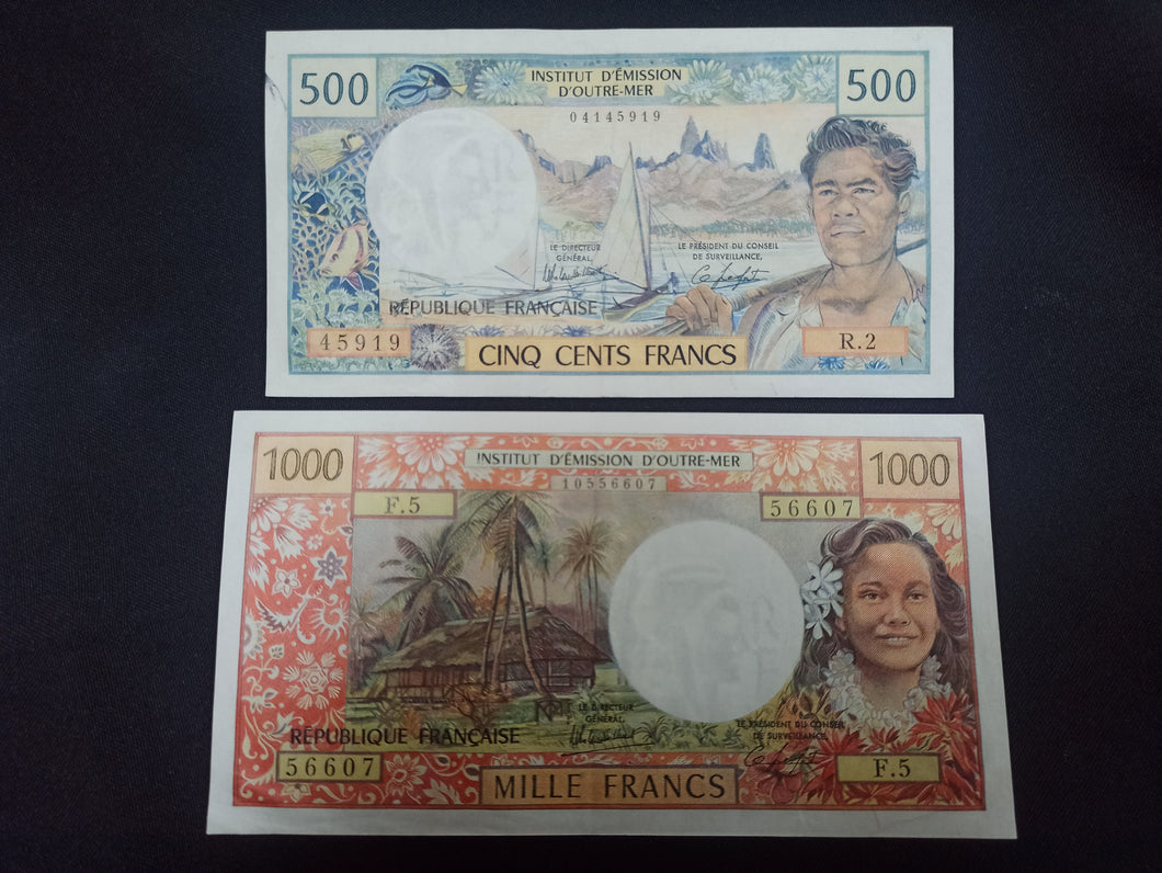Papeete : 500 & 1000 Francs (Ref 2940)