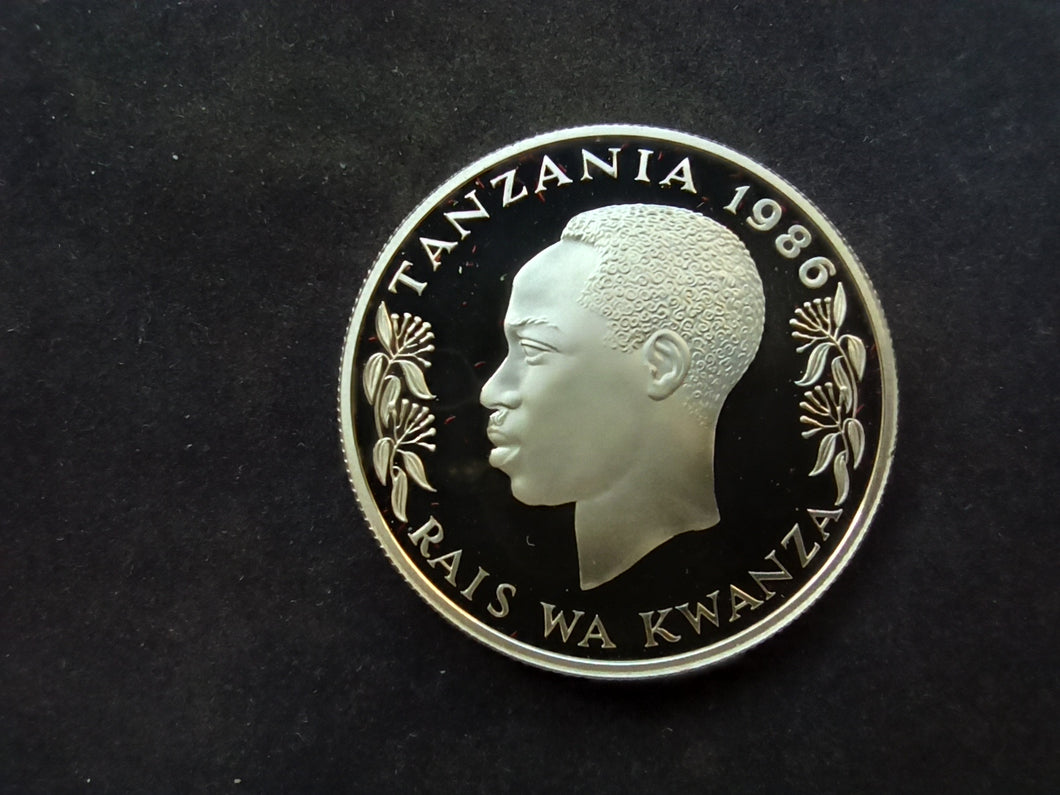 Tanzanie : 100 Shilingi 1986 BE ; Proof Argent (Ref 2980)