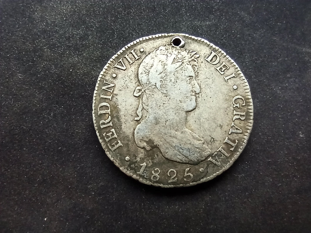 Bolivie : 8 Reales 1825 Argent ; Trouée (Ref 3000)
