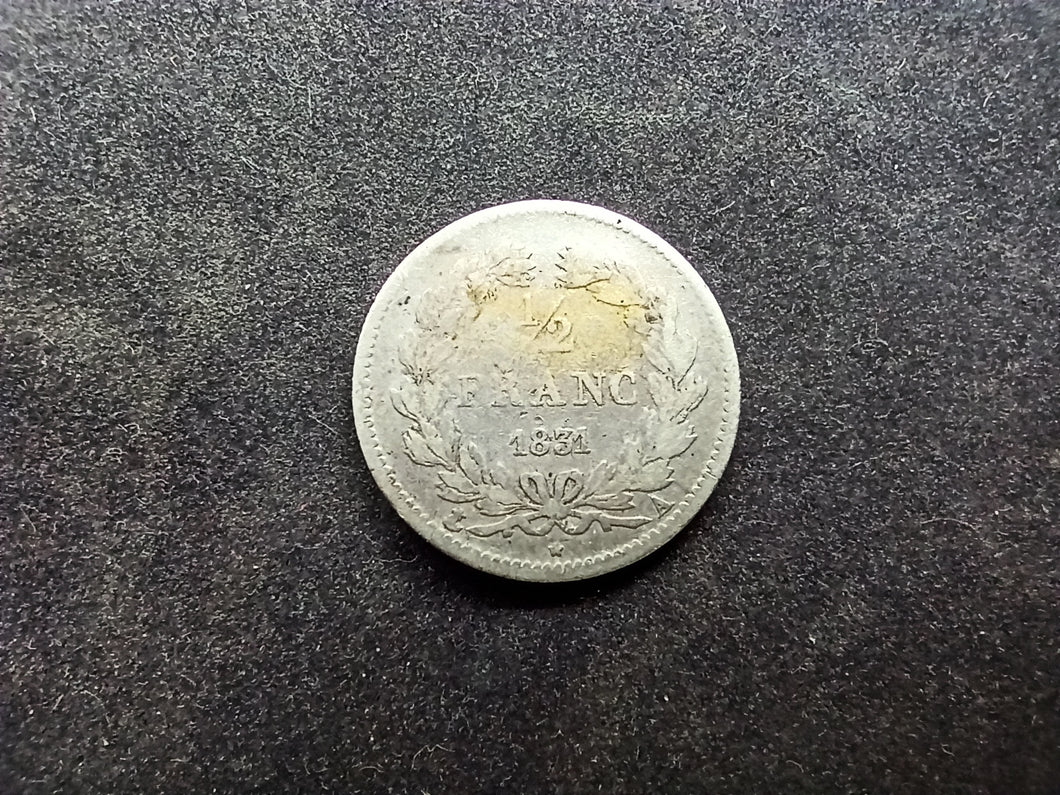 1/2 Franc Louis Philippe 1831 A ; Argent (Ref 3007)