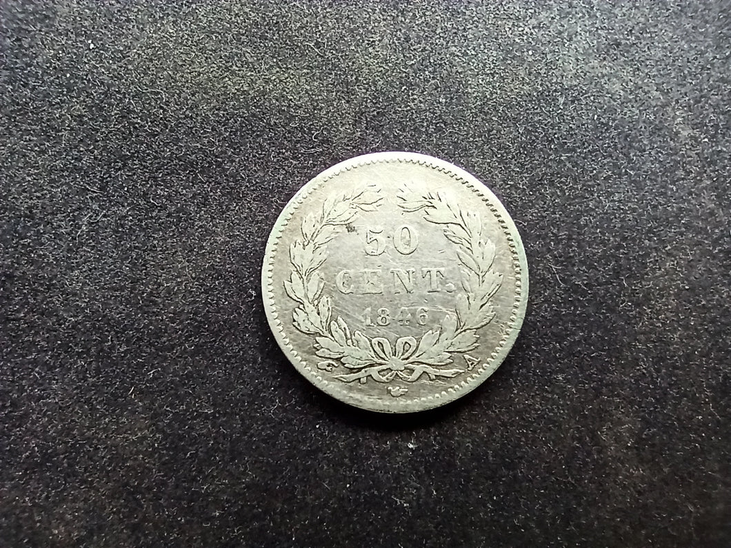 50 Cent Louis Philippe 1846 A ; Argent (Ref 3018)