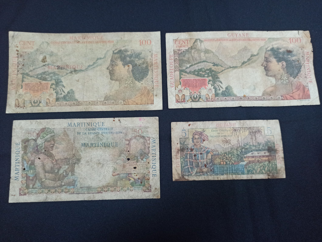 Lot 4 Billets Guadeloupe / Martinique / Guyane (Ref 3032)