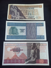 Charger l&#39;image dans la galerie, Egypte : Lot de 3 Billets : 1 / 5 / 10 Pounds 1972 - 74 (Ref 3040)
