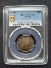 Charger l'image dans la galerie, Ceylon : 50 Cents 1910 ; PCGS : AU 55
