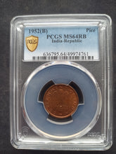 Charger l'image dans la galerie, India : Pice 1952 ; PCGS : MS 64
