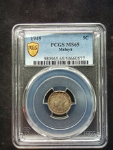 Charger l'image dans la galerie, Malaya : 5 Cents 1945 ; PCGS : MS 65
