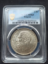 Charger l&#39;image dans la galerie, Belgium : 5 Francs 1871 ; PCGS : MS 63
