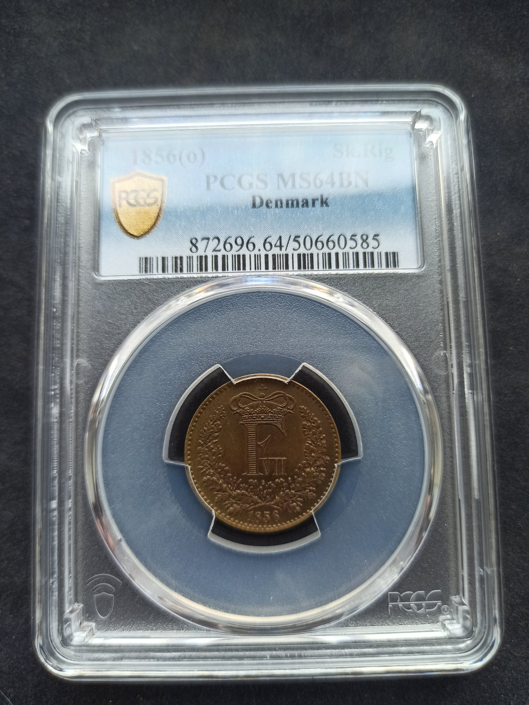 Danemark : 1 Skilling 1856 ; PCGS : MS 64