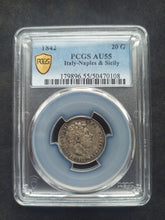 Charger l&#39;image dans la galerie, Italy : Naples &amp; Sicily : 20 Grana 1842 ; PCGS : AU 55
