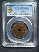 Charger l'image dans la galerie, French Indochina : 1 Cent 1938 A ; PCGS : MS 64
