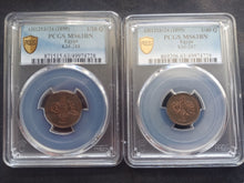 Charger l&#39;image dans la galerie, Egypt : Lot : 1/20 &amp; 1/40 Qirsh 1293 (1899) ; PCGS : MS 63
