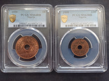 Charger l&#39;image dans la galerie, Nigeria : Lot Half Penny / Penny 1959 ; PCGS : MS 63 / 64
