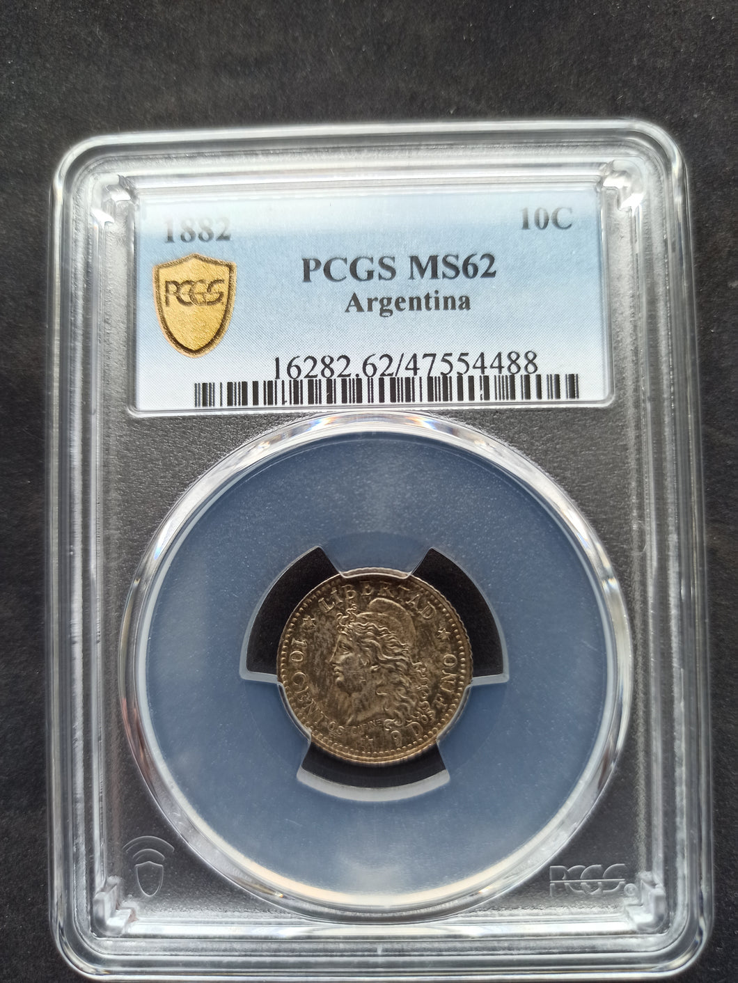 Argentine : 10 Centavos 1882 ; PCGS : MS 62