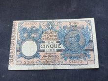 Charger l&#39;image dans la galerie, Italie : 5 Lire 1904 (1914) (Ref 3089)
