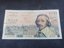 Charger l&#39;image dans la galerie, 1000 Francs Richelieu Surchargé 10 NF (7-3-1957) (Ref 3108)
