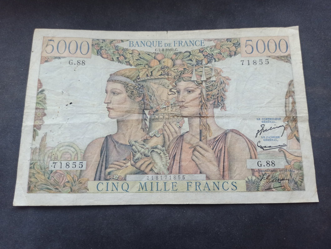 5000 Francs Terre & Mer (7-2-1952) (Ref 3112)
