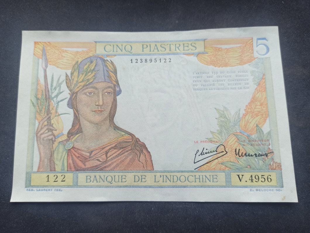 Indochine : 5 Piastres 1946 (p55d) (Ref 3129)