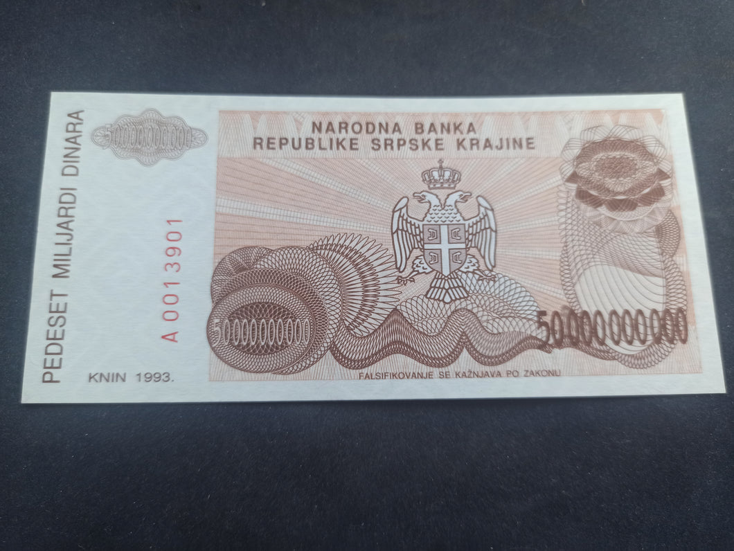Croatie : 50 Milliards Dinara 1993 NEUF (Ref 3139)
