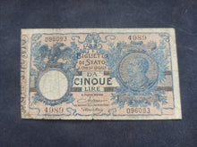 Charger l&#39;image dans la galerie, Italie : 5 Lire 1904 (1923) p 23f (Ref 3165)
