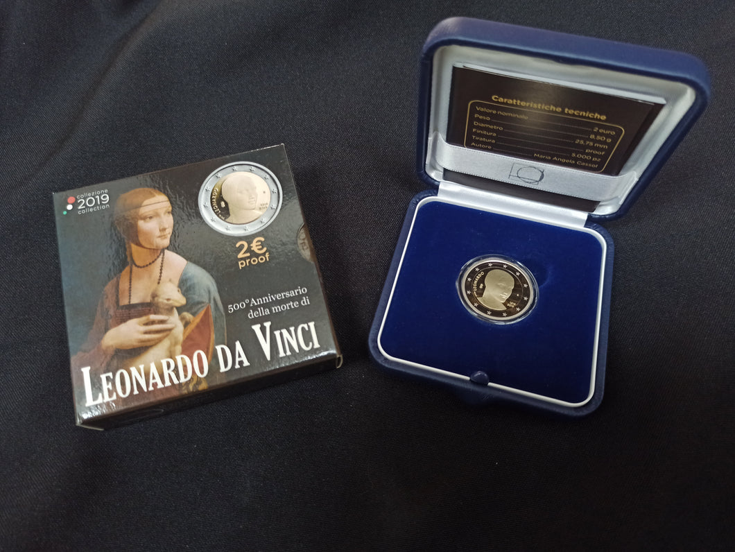 2 Euro BE Commémorative Italie 2019 : Leonard de Vinci