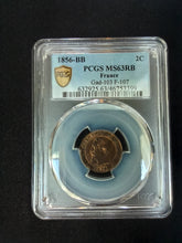 Charger l&#39;image dans la galerie, 2 Centimes 1856 BB Napoleon III ; PCGS : MS 63
