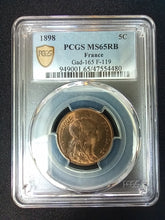 Charger l&#39;image dans la galerie, 5 Centimes 1898 Dupuis ; PCGS : MS 65
